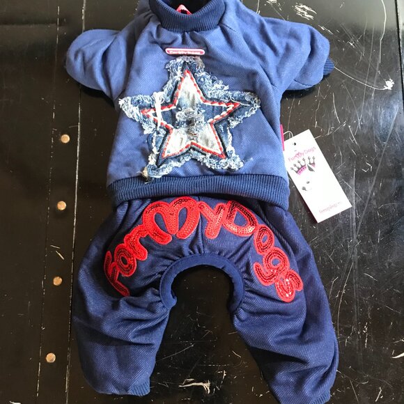 Small Dog Pet Clothing Outfit Jumpsuit Reversible 2 -in-1 NWT - Picture 3 of 9